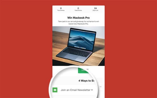 Using giveaways to grow your email list